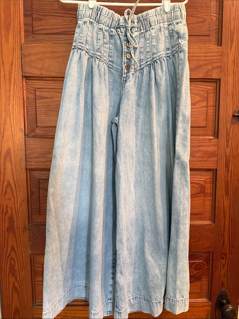 We The Free Light Blue Wide-Leg Paperbag Waist Jeans
